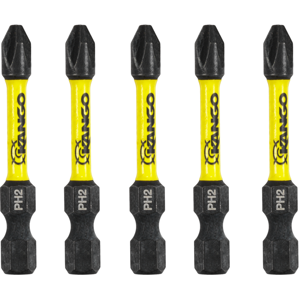 HYPERTORQUE 50mm PH2 Impact Driver Bit 5 Pack Kango KANGO Tools