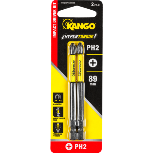 HYPERTORQUE 89mm PH2 Impact Driver Bit 2 Pack Kango KANGO Tools